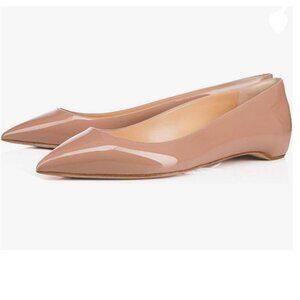 XYD Nude Pointed Toe Slip On for Women Hidden Low Heels Work Office Daily Shoes
